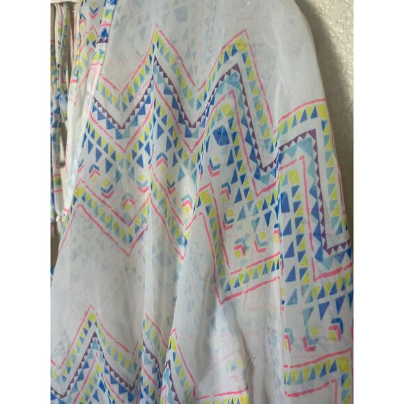 Miken Women's Swimsuit Cover Up White Aztec Large Adjustable - Picture 6 of 10